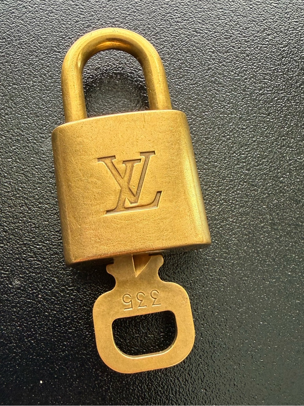 Louis Vuitton Gold Padlock and Key Set #335